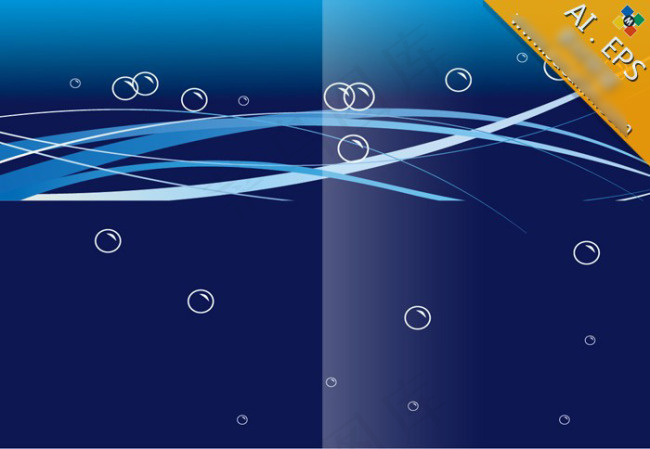 海蓝色线条气泡封面