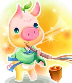 2007最新韩国新春情侣猪矢量图1...