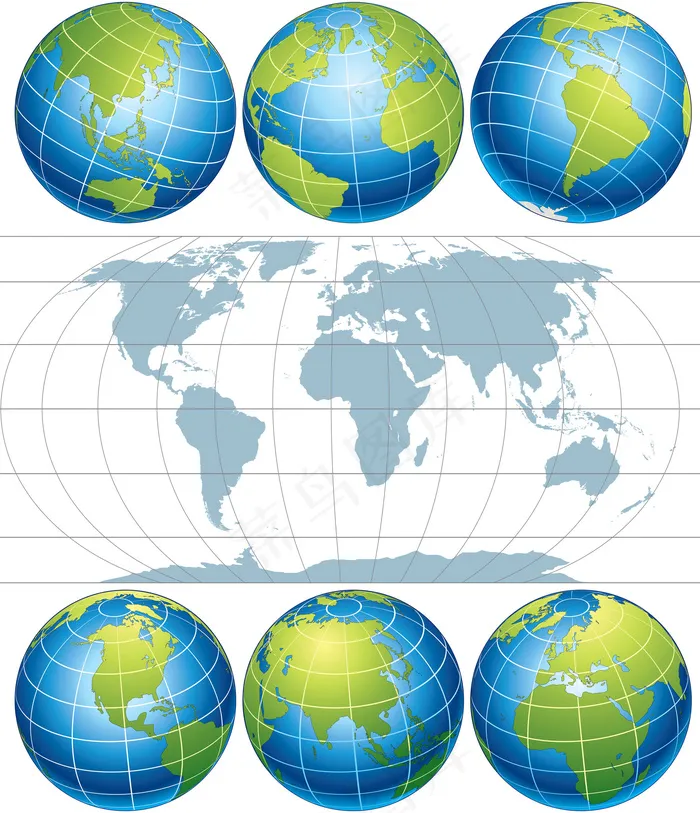 地球地图——矢量素材eps,ai矢量模版下载