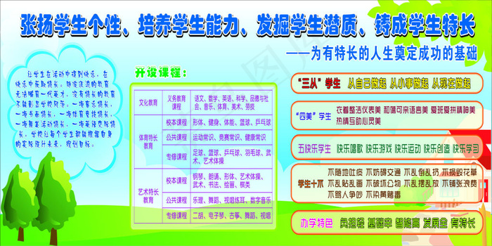 学校展板cdr矢量模版下载