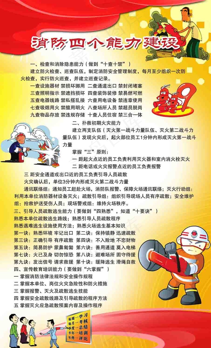 消防四个能力建设psd模版下载