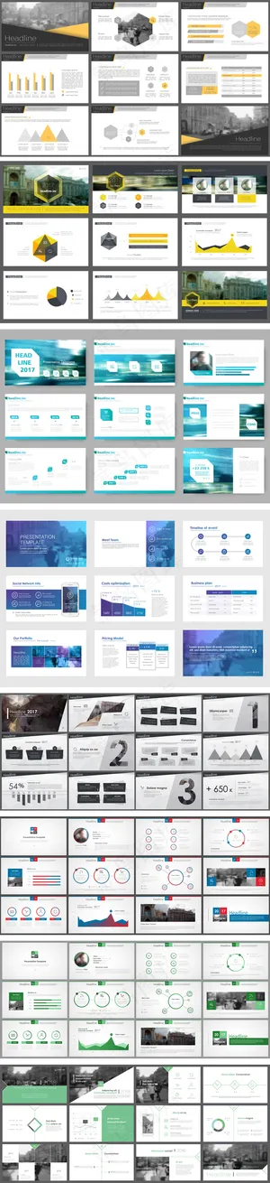 创意大气PPT演示文稿矢量集合