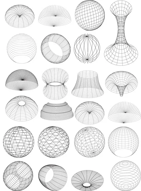 3D线框图型球体变化矢量素材ai矢量模版下载