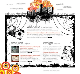 个性水墨动感企业网页psd模板