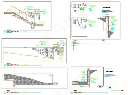 阶梯及墙细节详图