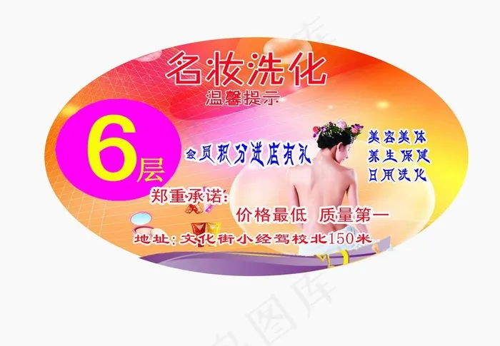 化妆品楼道指示牌图片psd模版下载