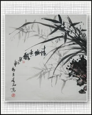 青石国画兰花图片