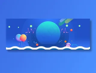 年终大促几何渐变蓝色背景