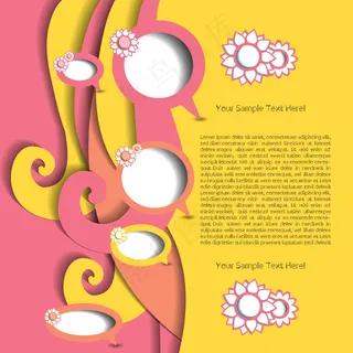 现代花卉模板矢量免费素材