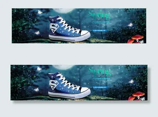 淘宝女鞋banner设计促销广告