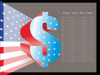 灿烂的美元符号与标志的背景