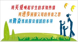 用勤奋报效祖国文化墙