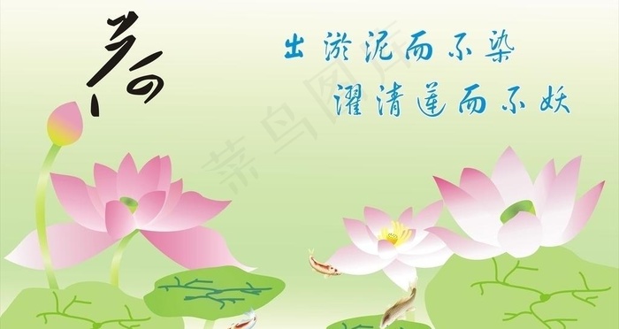 荷 背景图片cdr矢量模版下载