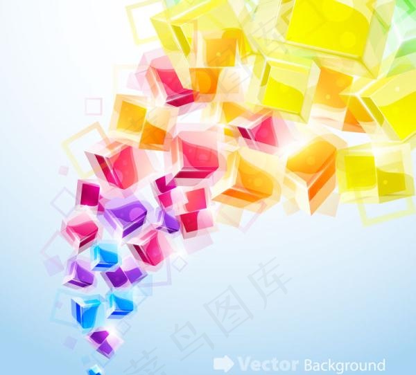 动感绚丽的3d立体特效图eps,ai矢量模版下载