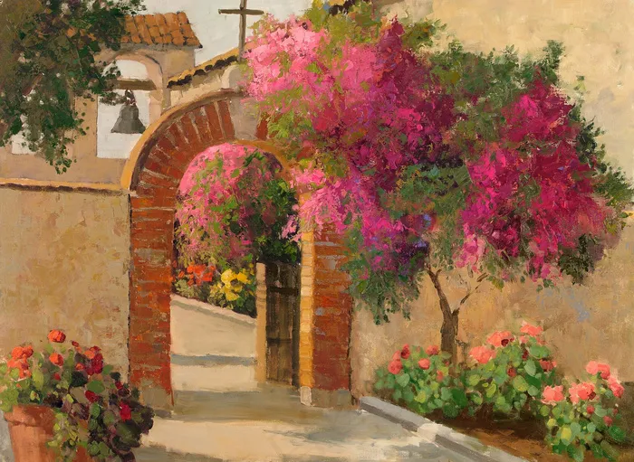 自然风光建筑油画图片