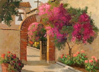 自然风光建筑油画图片