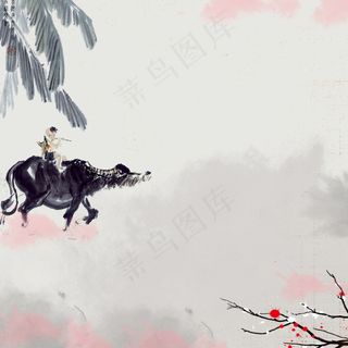 中国风水墨淡雅电商淘宝主图背景