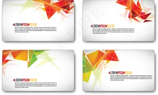 柔美线条彩色图形名片矢量素材