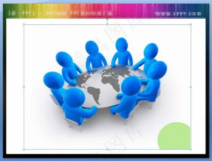 立体小人幻灯片背景图片