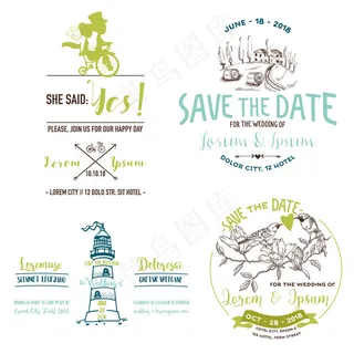 浪漫的婚礼请柬设计模板下载