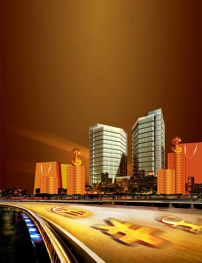 财富高速路金融概念PSD分层psd模版下载