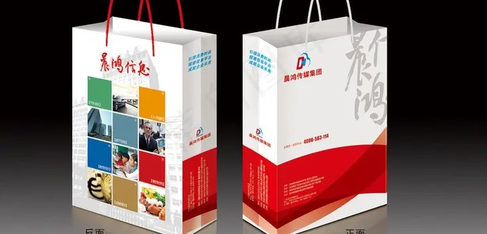 手提袋设计（平面图）图片(5256X4724(DPI:300))psd模版下载