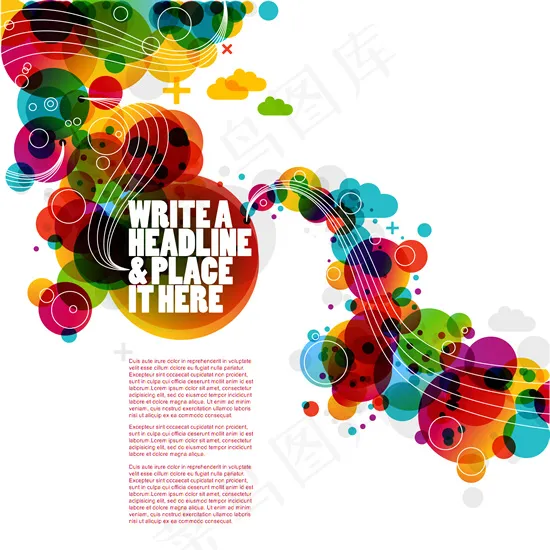 五彩缤纷泡泡背景矢量图eps,ai矢量模版下载