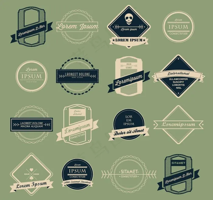 欧式标签图片eps,ai矢量模版下载