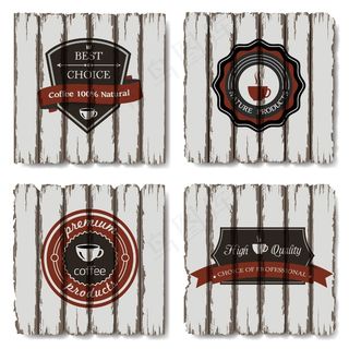 矢量标签咖啡老木背景