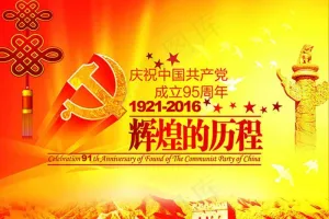 建党节95周年辉煌历程海报