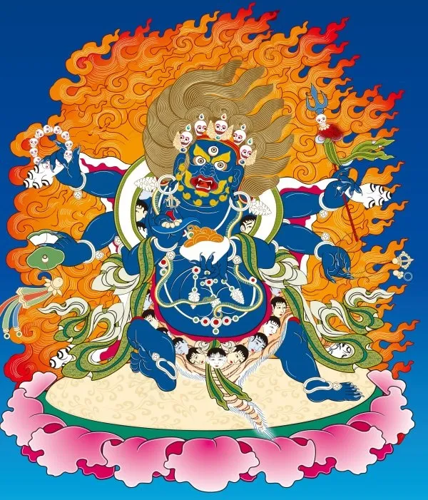 藏传佛教人物大威德金刚矢量图ai矢量模版下载