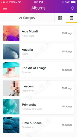 手机多媒体app界面版式