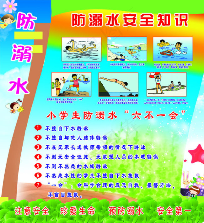 防溺水安全知识(2976X3260(DPI:72))psd模版下载