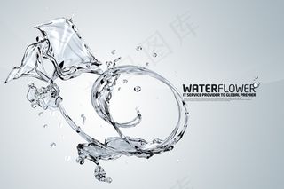 水色花卉psd分层素材