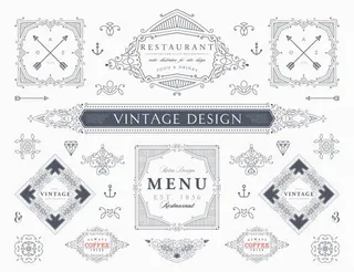 欧式复古风格花纹图案矢量设计