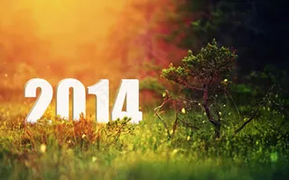 唯美2014立体字新年背景psd素...