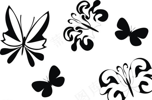 抽象蝴蝶素材图片