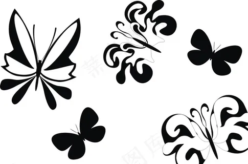 抽象蝴蝶素材图片