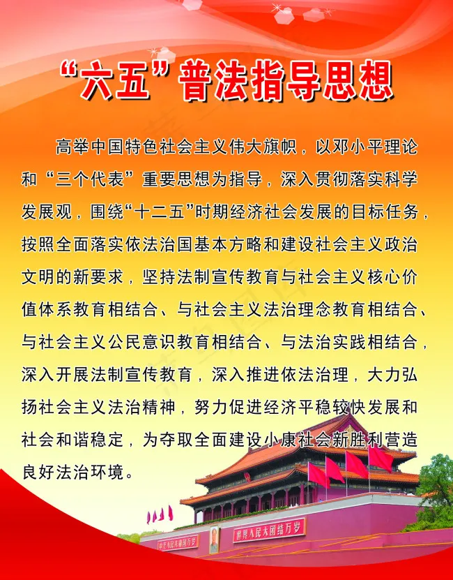 “六五”普法指导思想psd模版下载