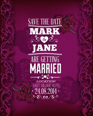 婚礼请柬背景矢量模板矢量素材