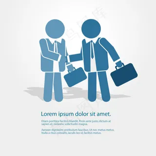 卡通简画商务人士握手