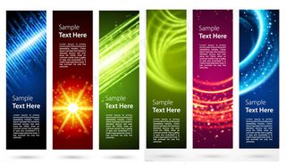 动感光线线条梦幻背景展板矢量素材