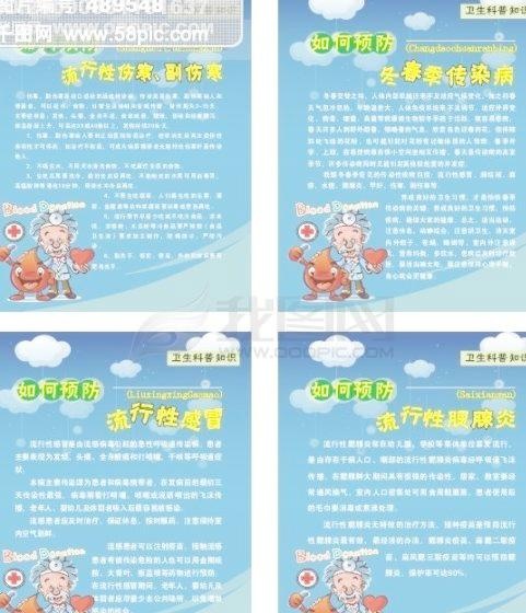 卫生科普知识展板模板cdr矢量模版下载
