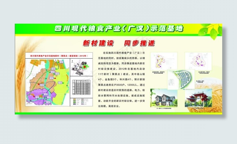 粮食产业示范基地展板图片cdr矢量模版下载