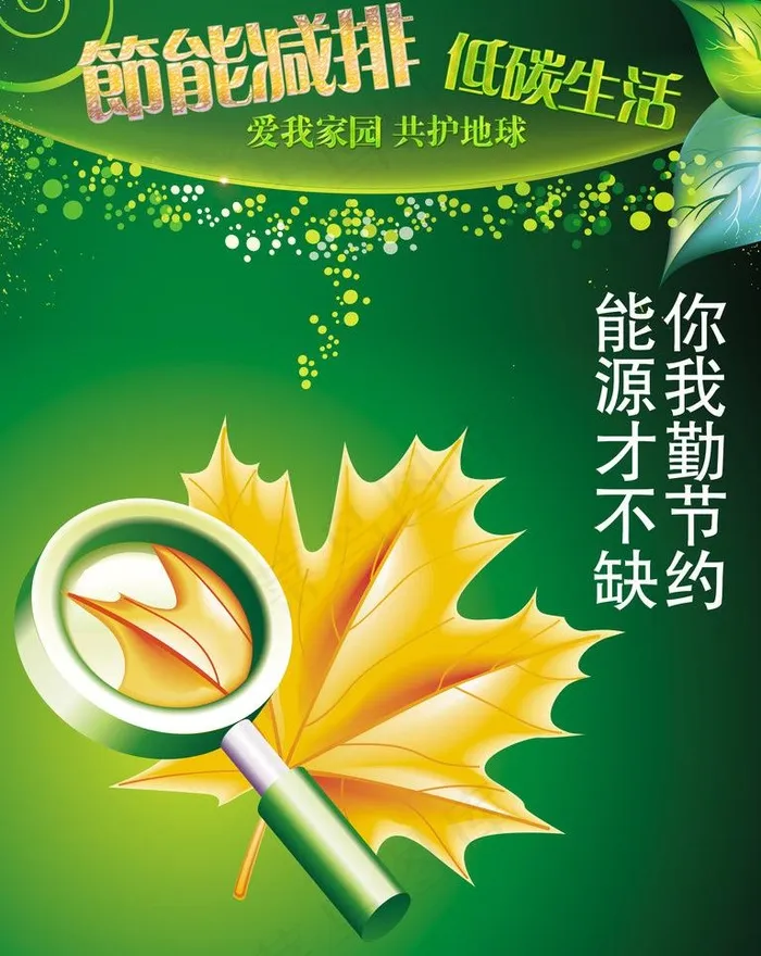 节能减排海报图片psd模版下载