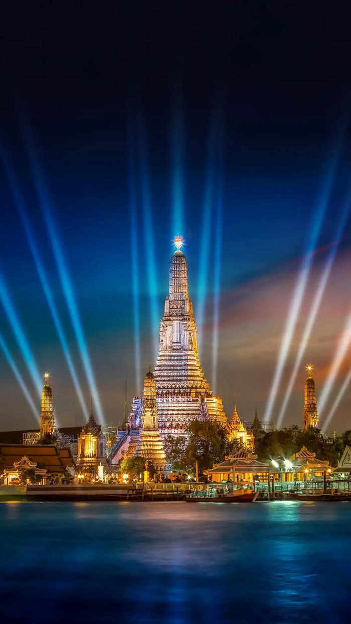 夜景灯光秀高清摄影图片