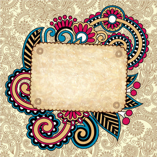 矢量古朴边框传统花纹底纹