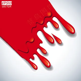 流淌的鲜红油漆海报矢量素材 流淌的鲜红油漆海报矢量素材