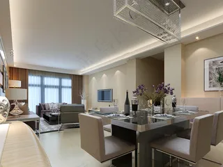 餐厅连同客厅式装修图