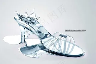 水晶高跟鞋炫彩psd素材